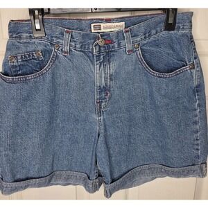 Vintage Y2K Faded Glory Womens Jean‎ Mom Cuffed Shorts HighRise Size 10 A Cotton
